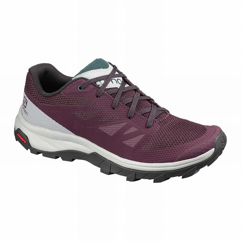 Zapatillas Trekking Salomon Mujer Burdeos / Verde - Salomon Argentina OUTLINE ,548093-POQ